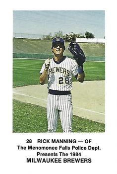 1984 Milwaukee Brewers Police - Menomonee Falls Police Dept. #NNO Rick Manning Front