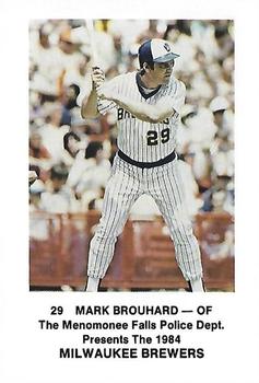 1984 Milwaukee Brewers Police - Menomonee Falls Police Dept. #NNO Mark Brouhard Front