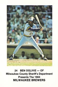 1984 Milwaukee Brewers Police - Milwaukee County Sheriff's Department #NNO Ben Oglivie Front