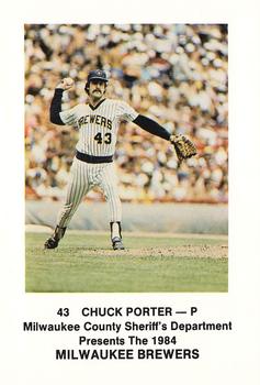 1984 Milwaukee Brewers Police - Milwaukee County Sheriff's Department #NNO Chuck Porter Front