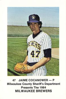 1984 Milwaukee Brewers Police - Milwaukee County Sheriff's Department #NNO Jaime Cocanower Front