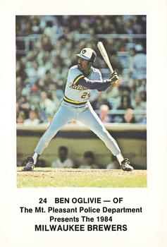1984 Milwaukee Brewers Police - Mt. Pleasant Police Department #NNO Ben Oglivie Front