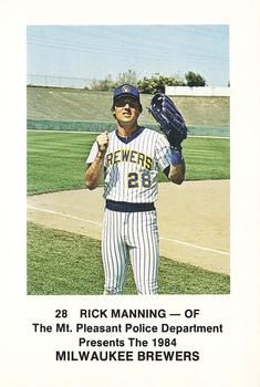 1984 Milwaukee Brewers Police - Mt. Pleasant Police Department #NNO Rick Manning Front