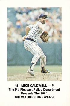 1984 Milwaukee Brewers Police - Mt. Pleasant Police Department #NNO Mike Caldwell Front