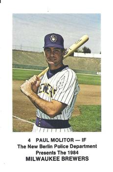1984 Milwaukee Brewers Police - New Berlin Police Department #NNO Paul Molitor Front
