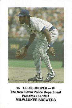 1984 Milwaukee Brewers Police - New Berlin Police Department #NNO Cecil Cooper Front