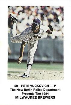 1984 Milwaukee Brewers Police - New Berlin Police Department #NNO Pete Vuckovich Front