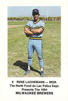 1984 Milwaukee Brewers Police - North Fond Du Lac Police Department #NNO Rene Lachemann Front