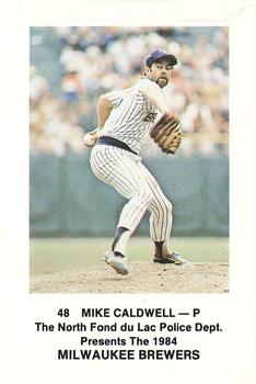1984 Milwaukee Brewers Police - North Fond Du Lac Police Department #NNO Mike Caldwell Front