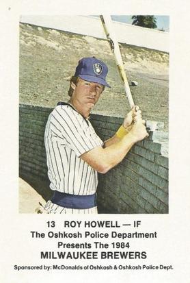 1984 Milwaukee Brewers Police - Oshkosh Police Department, McDonalds of Oshkosh & Oshkosh Police Dept. #NNO Roy Howell Front