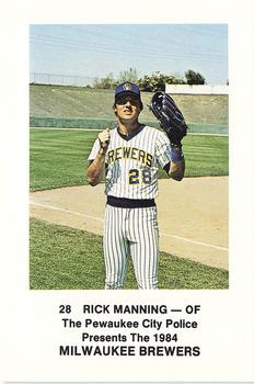 1984 Milwaukee Brewers Police - Pewaukee City Police #NNO Rick Manning Front