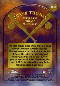 1999 Topps Chrome - Early Road to the Hall #ER10 Frank Thomas  Back