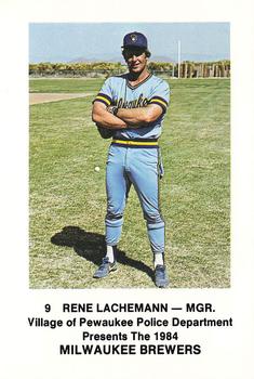 1984 Milwaukee Brewers Police - Village of Pewaukee Police Department #NNO Rene Lachemann Front