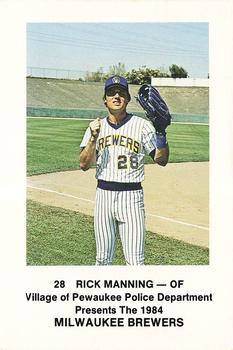1984 Milwaukee Brewers Police - Village of Pewaukee Police Department #NNO Rick Manning Front