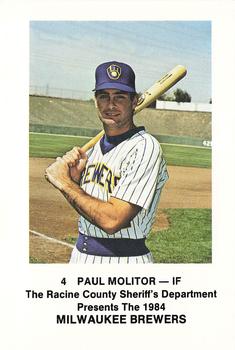 1984 Milwaukee Brewers Police - Racine County Sheriff's Department #NNO Paul Molitor Front