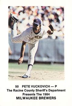 1984 Milwaukee Brewers Police - Racine County Sheriff's Department #NNO Pete Vuckovich Front