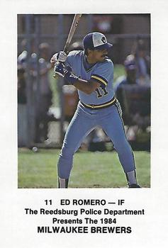1984 Milwaukee Brewers Police - Reedsburg Police Department #NNO Ed Romero Front