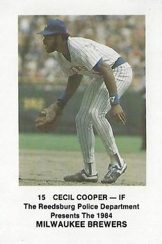 1984 Milwaukee Brewers Police - Reedsburg Police Department #NNO Cecil Cooper Front