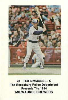 1984 Milwaukee Brewers Police - Reedsburg Police Department #NNO Ted Simmons Front
