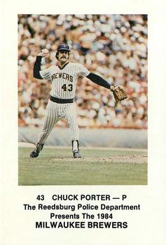 1984 Milwaukee Brewers Police - Reedsburg Police Department #NNO Chuck Porter Front