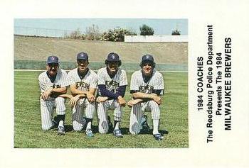 1984 Milwaukee Brewers Police - Reedsburg Police Department #NNO Coaches (Dave Garcia / Pat Dobson / Andy Etchebarren) Front