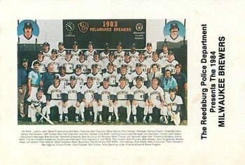 1984 Milwaukee Brewers Police - Reedsburg Police Department #NNO Team Photo/(Checklist back) Front