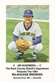 1984 Milwaukee Brewers Police - Rock County Sheriff's Department & GM - Janesville #NNO Jim Sundberg Front