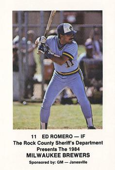 1984 Milwaukee Brewers Police - Rock County Sheriff's Department & GM - Janesville #NNO Ed Romero Front