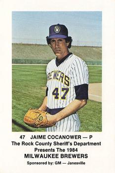 1984 Milwaukee Brewers Police - Rock County Sheriff's Department & GM - Janesville #NNO Jaime Cocanower Front