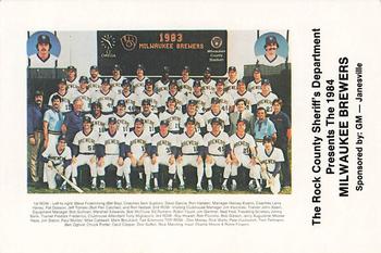 1984 Milwaukee Brewers Police - Rock County Sheriff's Department & GM - Janesville #NNO Team Front