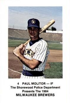 1984 Milwaukee Brewers Police - Shorewood Police Department #NNO Paul Molitor Front