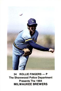 1984 Milwaukee Brewers Police - Shorewood Police Department #NNO Rollie Fingers Front