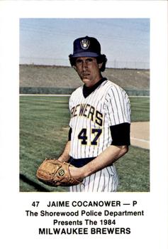 1984 Milwaukee Brewers Police - Shorewood Police Department #NNO Jaime Cocanower Front