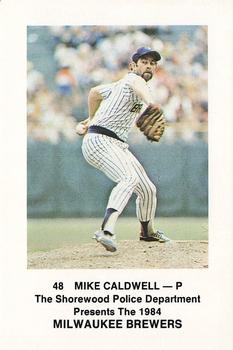 1984 Milwaukee Brewers Police - Shorewood Police Department #NNO Mike Caldwell Front