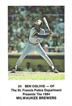 1984 Milwaukee Brewers Police - St. Francis Police Department #NNO Ben Oglivie Front