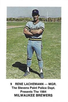 1984 Milwaukee Brewers Police - Stevens Point Police Department #NNO Rene Lachemann Front