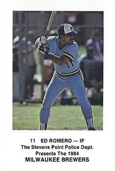 1984 Milwaukee Brewers Police - Stevens Point Police Department #NNO Ed Romero Front
