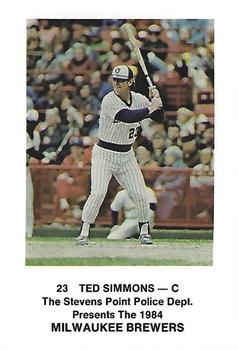 1984 Milwaukee Brewers Police - Stevens Point Police Department #NNO Ted Simmons Front