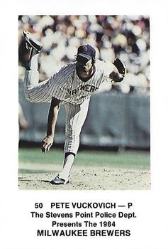 1984 Milwaukee Brewers Police - Stevens Point Police Department #NNO Pete Vuckovich Front