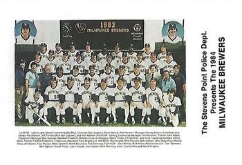 1984 Milwaukee Brewers Police - Stevens Point Police Department #NNO Team Photo/(Checklist back) Front