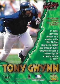 1998 Pacific #NNO Tony Gwynn Back