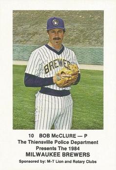 1984 Milwaukee Brewers Police - Thiensville Police Department and M-T Lion And Rotary Clubs #NNO Bob McClure Front