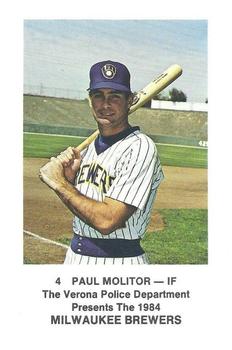 1984 Milwaukee Brewers Police - Verona Police Department #NNO Paul Molitor Front