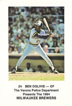 1984 Milwaukee Brewers Police - Verona Police Department #NNO Ben Oglivie Front