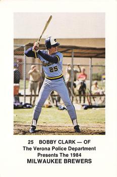 1984 Milwaukee Brewers Police - Verona Police Department #NNO Bobby Clark Front