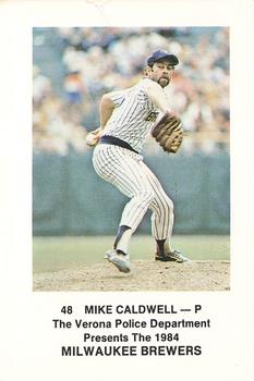 1984 Milwaukee Brewers Police - Verona Police Department #NNO Mike Caldwell Front
