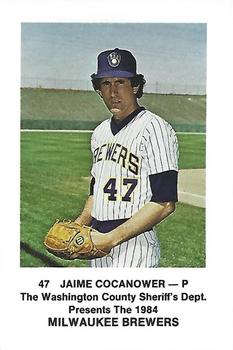 1984 Milwaukee Brewers Police - Washington County Sheriff's Dept. #NNO Jaime Cocanower Front