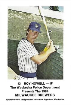 1984 Milwaukee Brewers Police - Waukesha Police Department and Independent Insurance Agents Of Waukesha #NNO Roy Howell Front