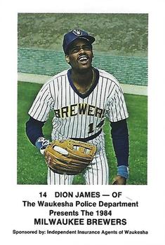 1984 Milwaukee Brewers Police - Waukesha Police Department and Independent Insurance Agents Of Waukesha #NNO Dion James Front