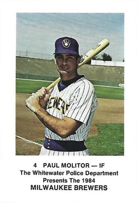 1984 Milwaukee Brewers Police - Whitewater Police Department #NNO Paul Molitor Front
